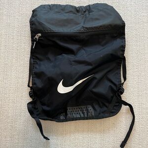 Nike Black and White Drawstring Backpack